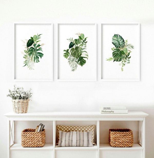 Large prints for living room | set of 3 Tropical wall art prints