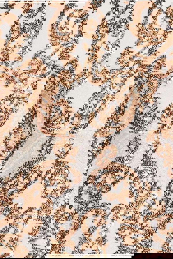 Sequin Cowl Back Maxi -  Cream DR3420