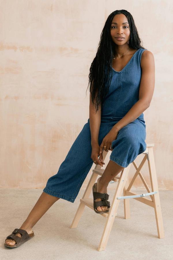 Lily & Me Erica Denim Wide Leg Jumpsuit