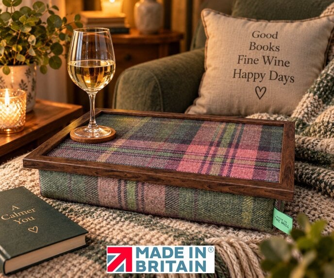 Made in the Mill Luxury Harrier Tweed Lap Tray With Bean Bag