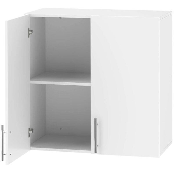 Bathroom Wall Cabinet, Wall-Mounted Bathroom Storage Cabinet with 2 Doors, Adjustable Shelf, High Gloss White