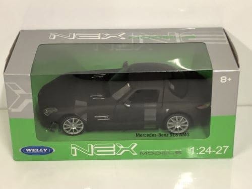 mercedes-benz sls amg matt black 1:24-27 scale welly 24025ma new