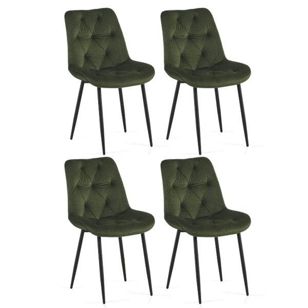 SONARA Modern Set of 4 Velvet Dining Chairs with Ergonomic Upholstered Seat