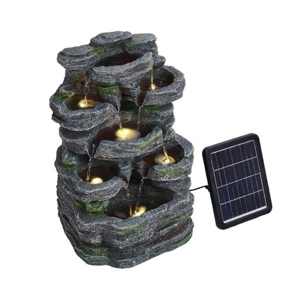 Faux Rock Garden Fountain with Lights Fountains Living and Home
