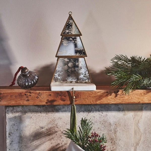Ivyline Glass Christmas Tree Marble Stocking Holder