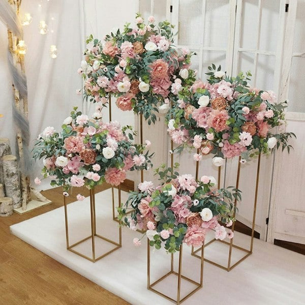 Metal Column Flower Stand for Wedding Decoration Can be Disassembled Plant Stands & Shelves Living and Home