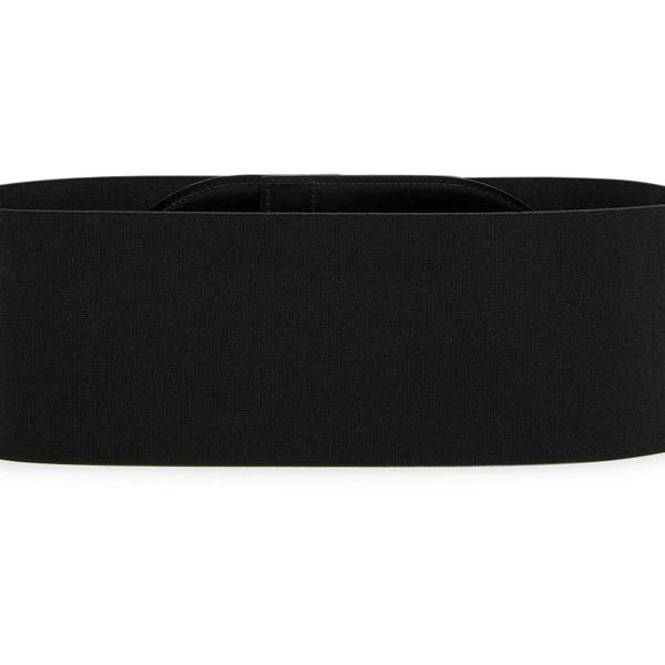Alaia buckled leather corset belt in black calf leather