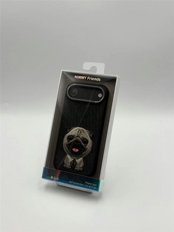 Nimmy Friends Nimmy Big Eye Cute Pet Pug Dog Case with MagSafe for iPhone 17 Air 6.5" Black Grey - N-XDY-IP17-AIR-09-A