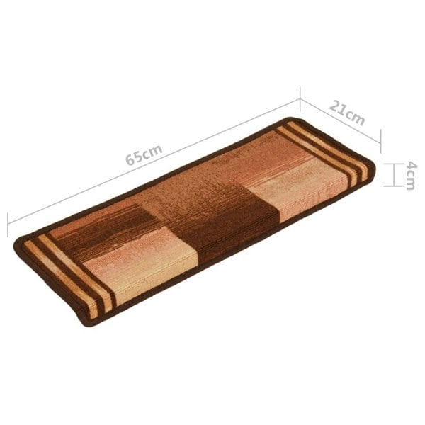 Berkfield Stair Mats Self-adhesive 5 pcs 65x21x4 cm Brown