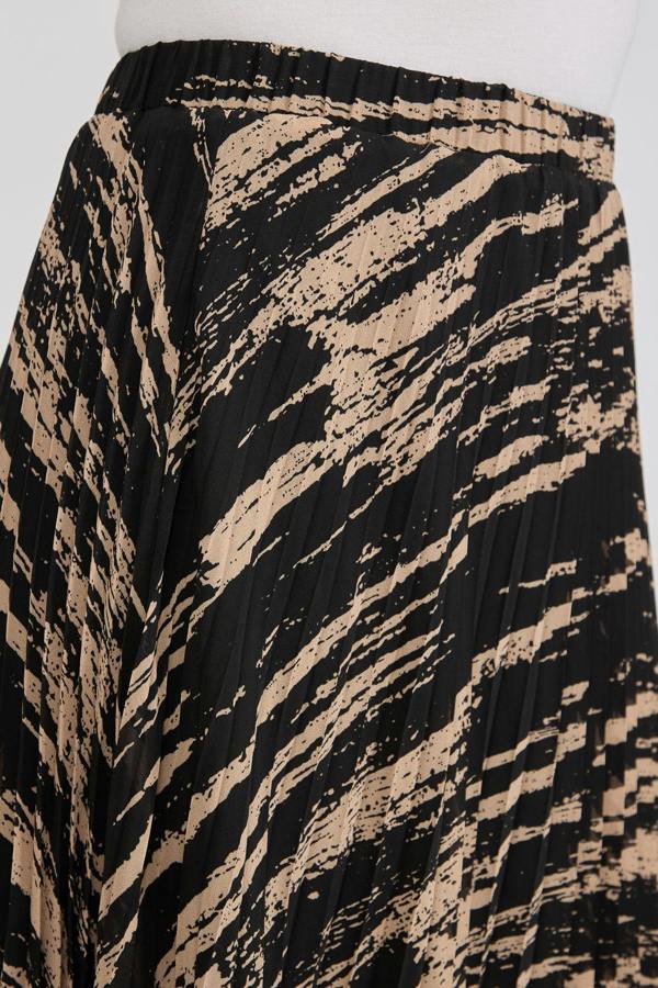Mudflower Printed Pleated Midi Skirt