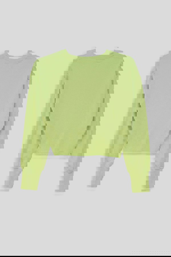 ENORSIA Raw Edge Chest Print Sweatshirt