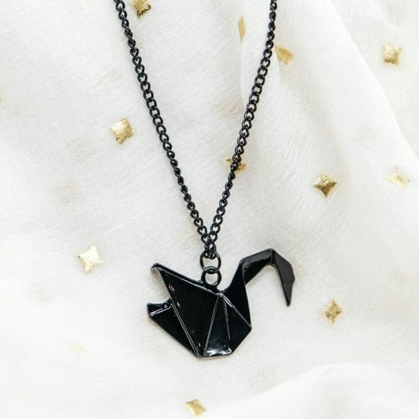 Large Paper Cranes Swan Origami Pigeon Bird Animal Pendant Necklace