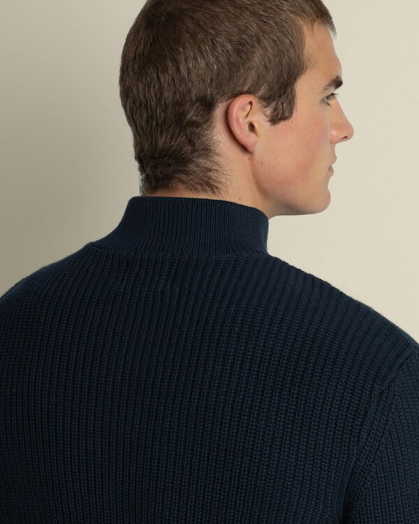 Larsson & Co Rib Panel Knitted 1/4 Zip Sweater