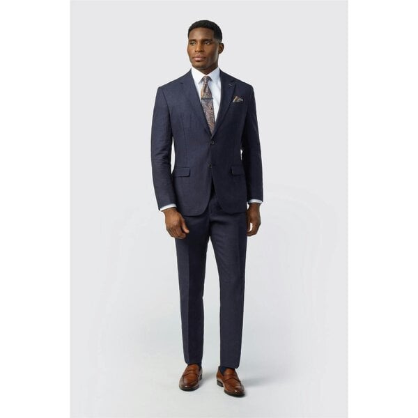 Ted Baker Tailored Fit Navy Linen Cotton Jacket