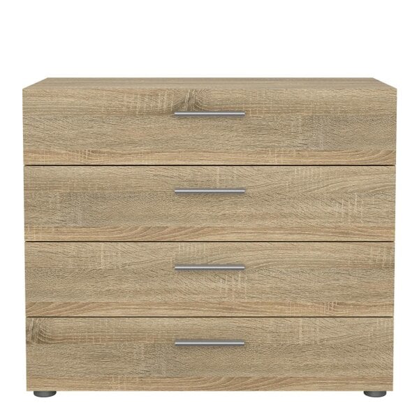 Wyld Haus Daejeon Natural Oak Effect Wood Chest 4 Drawers
