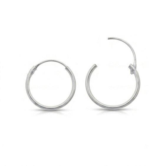 Spero London Sterling Silver Essential Hoop Earrings - 12mm