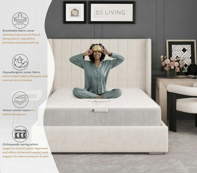 DS Living Ortho 12.5 Bonnell Spring  Mattress with Comfort Layers - 5ft - King - Essentials by Ds Living