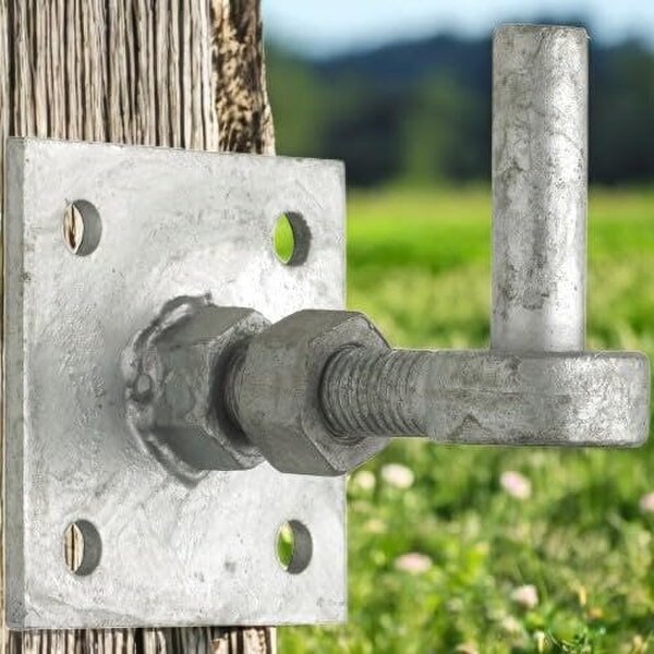 EDH Door Hardware Galvanised Adjustable Hook on Plate Gate Hinge Set – 100mm (4") Heavy Duty Pair