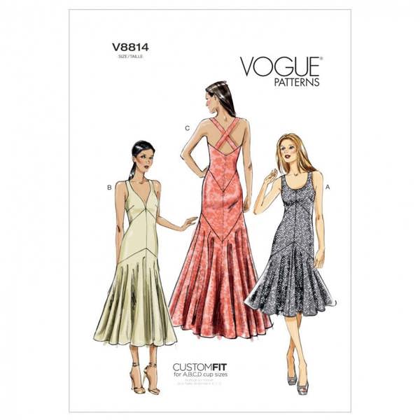 Vogue Sewing Pattern 8814, Dresses for Women, 6-8-10-12-14 - Easy