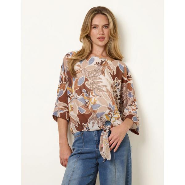 Blue Vanilla Tie Front Blouse