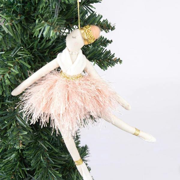 2cm Light Pink Ballerina Doll Christmas Tree Hanging Decorations, Pack of 3 image 6