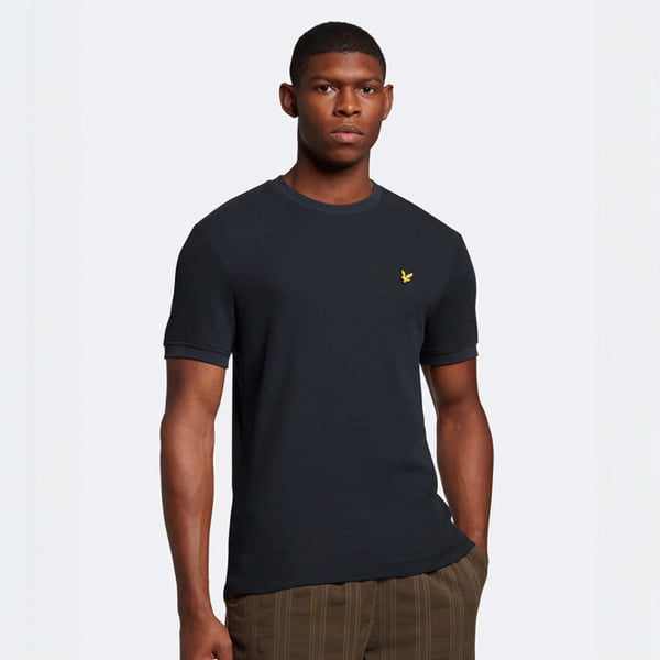 Lyle & Scott Milano Trim Waffle T-Shirt - Navy Blue