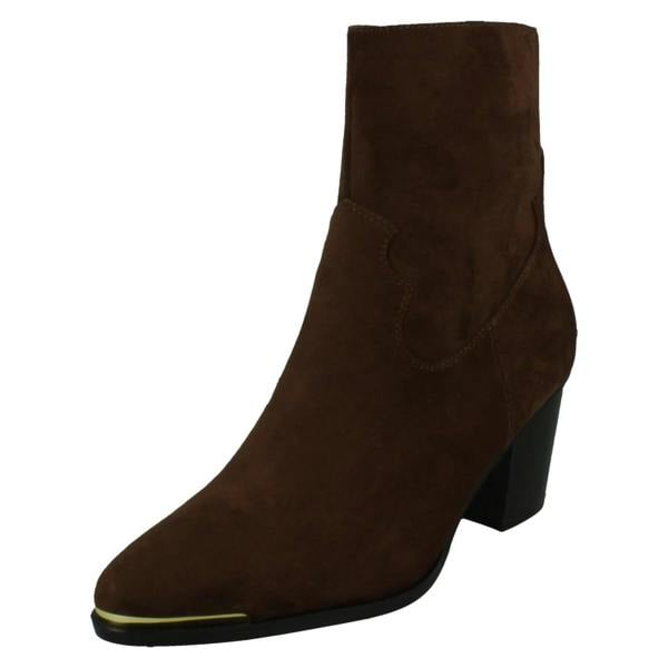 Spot On Ladies Spot On Mid Cuban Heel Cowboy Ankle Boots F51228