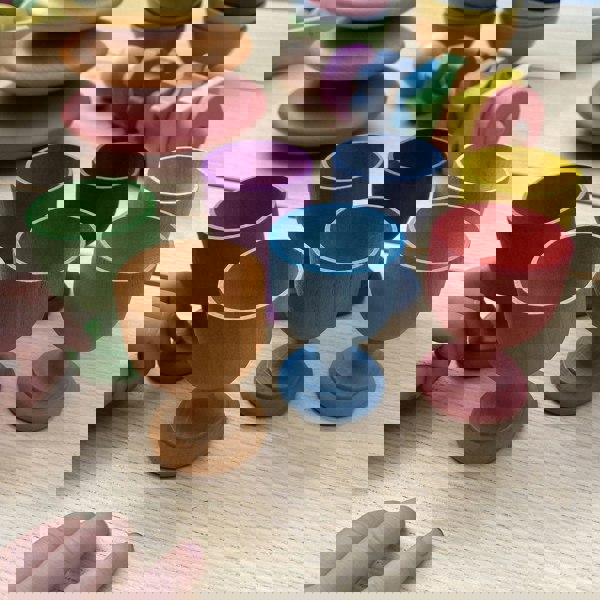 tickit Rainbow Wooden Egg Cups