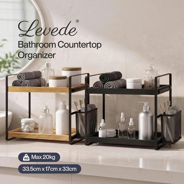 Levede 2 Tier Bathroom Organiser Countertop Perfume Skincare Storage Shelf