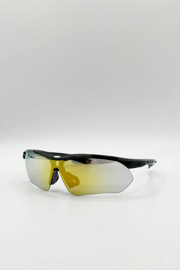 Outdoor Sports Racer Sunglasses In Muted Multi With Case - svnx