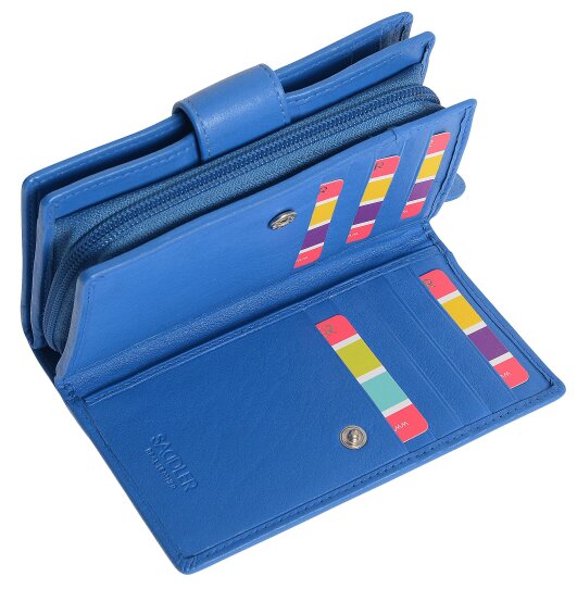 SADDLER GEORGIE Leather Double-Sided Purse - 13 Card Slots, Generous Space for Notes and Coins - RFID Protected