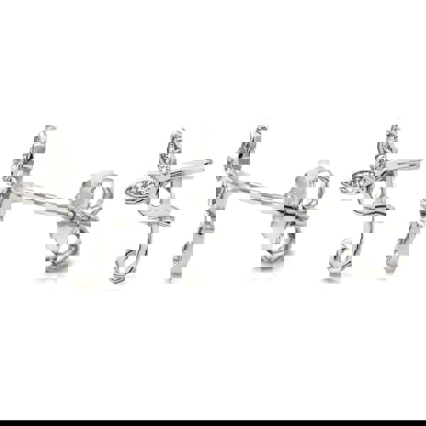 Say It With Winged Initial Earrings - Sterling Silver