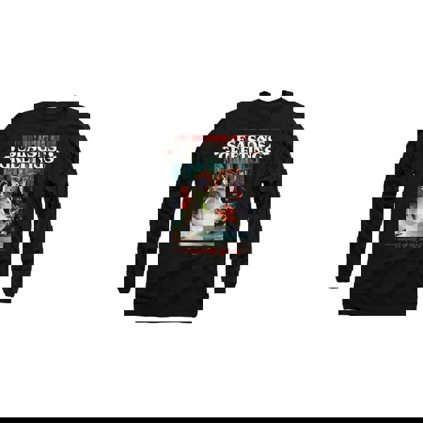 Stranger Things Unisex Adult Seasons Greetings Snowman T-Shirt - Black - 