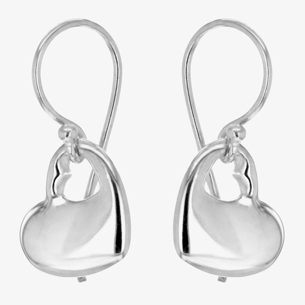 T. H. Baker Sterling Silver Open Heart Dropper Earrings 8.54.1959