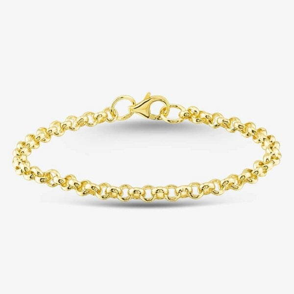 T. H. Baker 9ct Yellow Gold Round Belcher Chain Bracelet SRBP-410-9Y-7.5