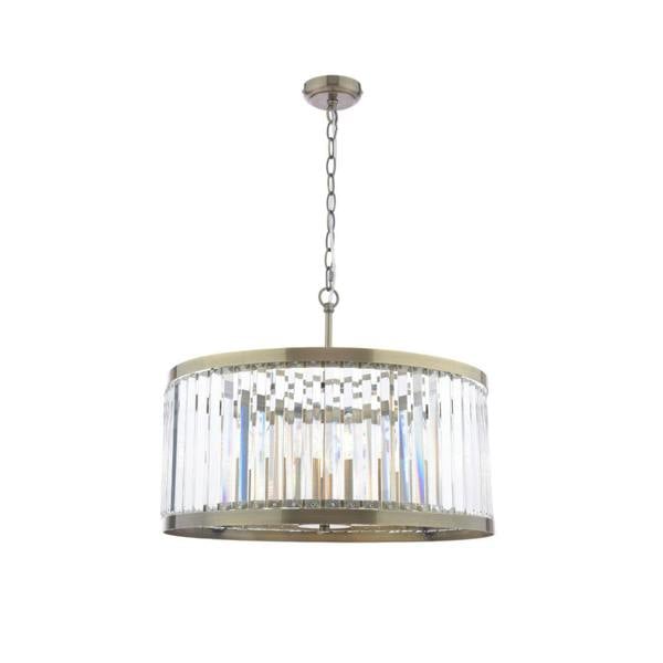 Pagazzi Lighting Isadora 5-Light Antique Brass and Glass Pendant