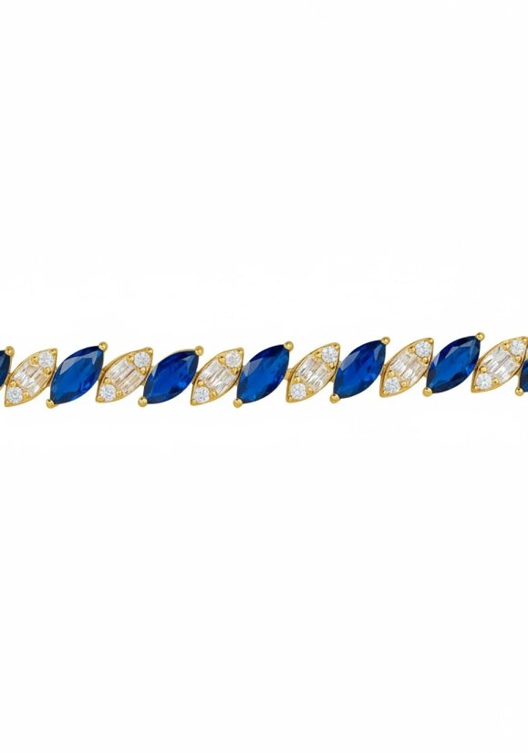 Latelita Viscountess Tennis Bracelet Sapphire Gold