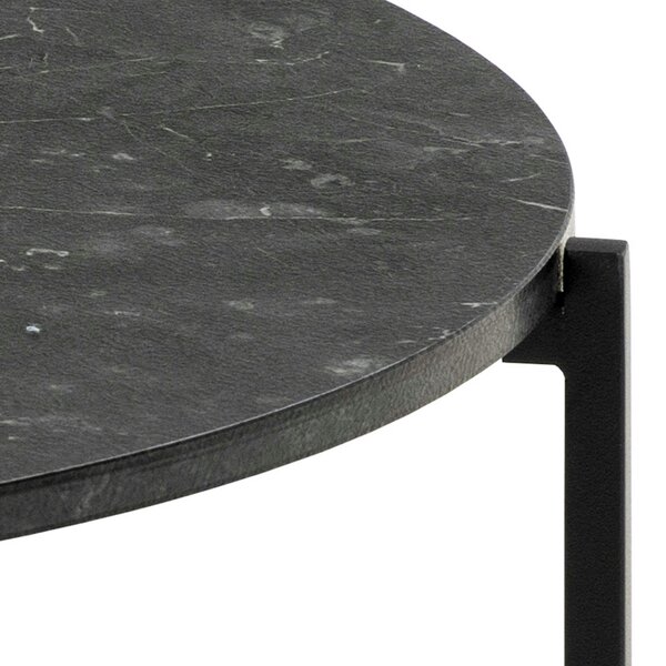 Wyld Haus Odense Black Izmir Round Coffee Table Metal Legs