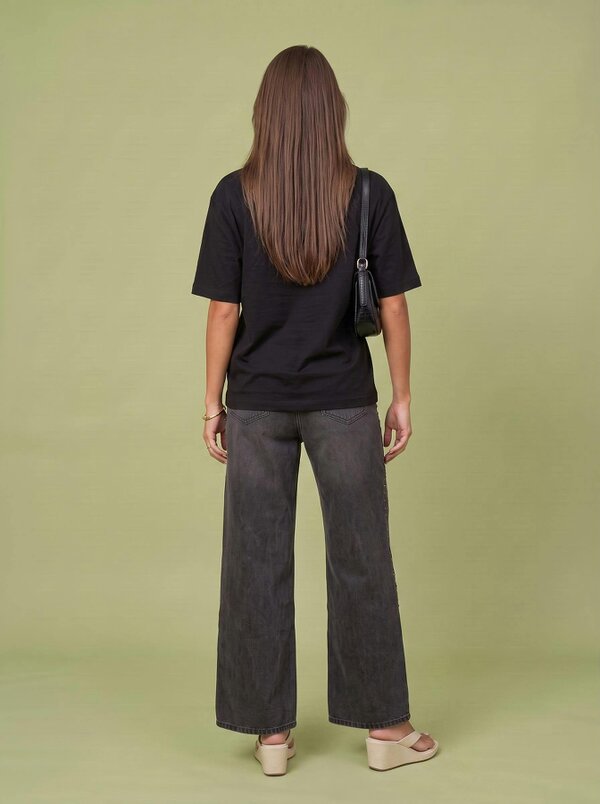 Urban Bliss Studded Wide Leg Jean