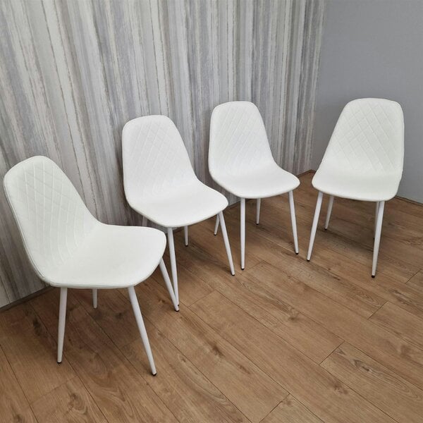 Kosy Koala Dining Chairs Set of 4 White Leather Kitchen Chairs