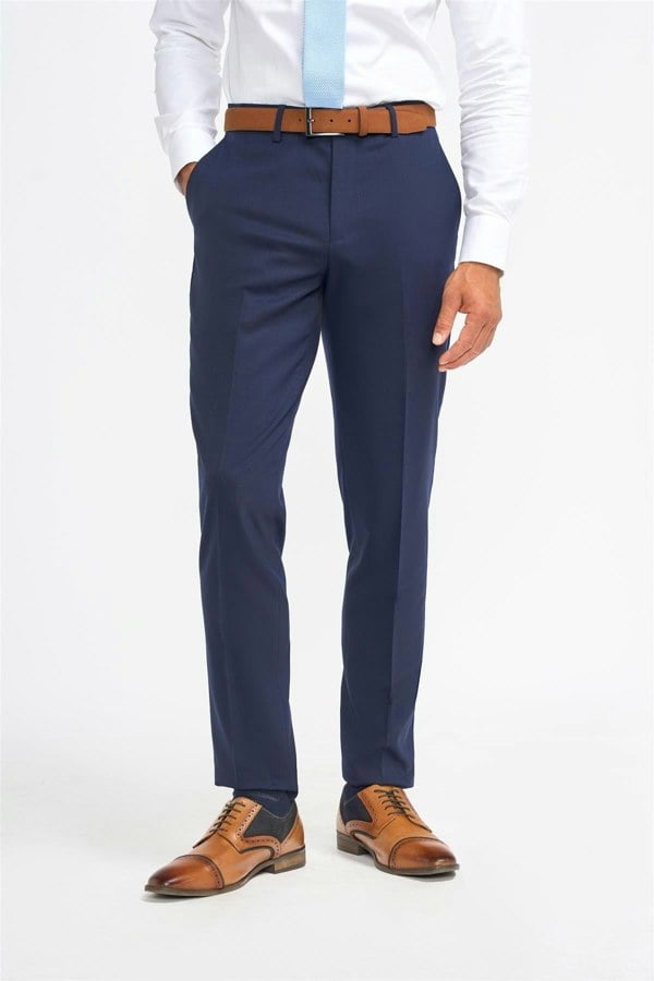 House of Cavani James Navy Super 130s Wool Trouser