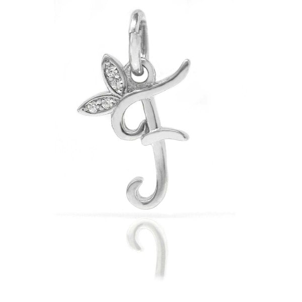 Say It With Winged Initial Charm - Sterling Silver