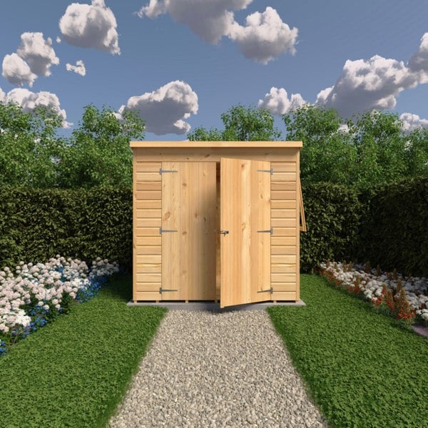 Shire 7x5 double door Pent shed 12mm shiplap interlock cladding