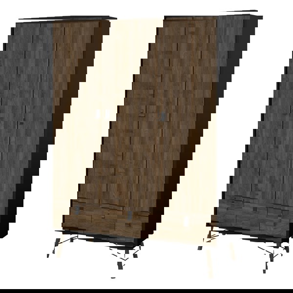 Furniture To Go Ry Wardrobe 3 doors + 3 drawers in Matt Black Walnut