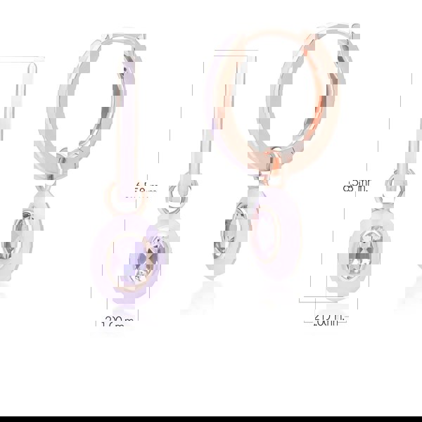 253E419001925 Siberian Waltz Violet Enamel & Pink Amethyst Hoop Earrings In 18ct Rose Gold Plated Sterling Silver Dimensions