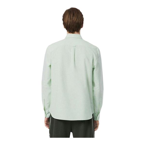 Lacoste Mens Striped Oxford Shirt - White - 