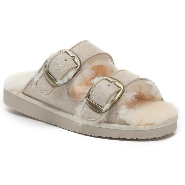VIVA Polar Womens Strap Slide Sandals – Open-Toe Suede Slides Buckle Strap