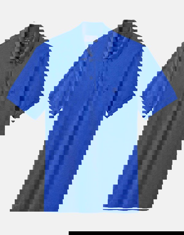 British Boxers Men's Cotton Polo – Azure with Navy Embroidered Logo