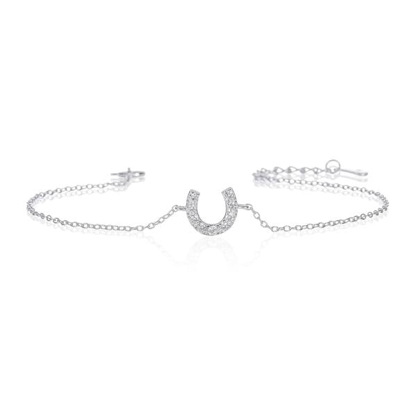 namana Dainty 925 Sterling Silver Lucky Horseshoe Bracelet For Women