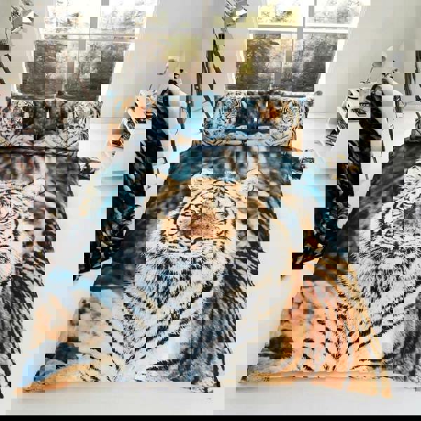 Smart Living 3D Duvet Cover and Pillowcase Set - Tiger